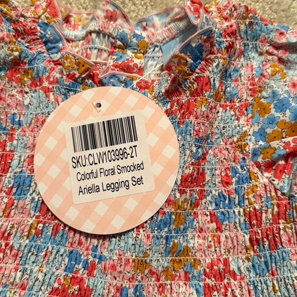 Ariella Colorful Floral Smocked Set - Picture 2 of 3